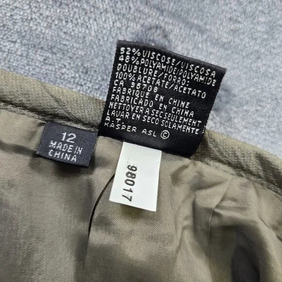 Floral Jacquard Skirt Suit Set Sage Green Size 12 - Picture 10 of 16